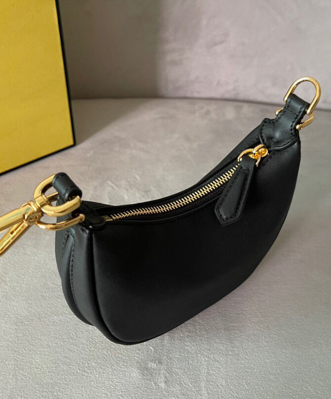 Fendi Nano Fendigraphy Hobo Bag 7AS089 Black